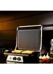 Olsenmark 2000W Super-Jumbo Grill Sandwich Maker - OMGM2441, Non-Stick Coated Plates, Opens 180 Degrees with Cool Touch Handle, Adjustable Temperature &amp; Timer with Indicator Light, 2 Year