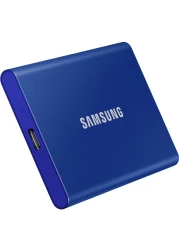 Samsung T7 1TB External USB 3.2 Gen 2 Portable SSD with Hardware Encryption - Indigo Blue