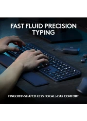 MX Keys S Advanced Wireless Illuminated Keyboard (Graphite) US International English Layout Keyboard for Windows PC, Linux, Chrome, Mac