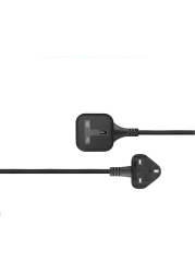 DKURVE&reg; 3 Meter 1 Way Gang Extension Lead 13 AMP Single Socket Extension Lead, UK 3 Pin Fused Plug male to female Travel Use Extension Cord Power Strip Plug, Extension for Travel, Home &amp; office