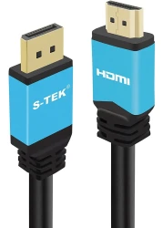 S-TEK [3mtr/6ft] Display Port to HDMI Cable Male to Male DP to HDMI for HDTV and Monitor Cable