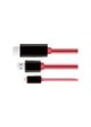 Generic Lightning To HDMI Hdtv Cable For Apple iPhone/iPad/iPod, Red