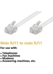 Dkurve Handmade Telephone Landline Extension Cord Cable Line Wire With Standard Rj-11 6P4C Plugs 0.5M