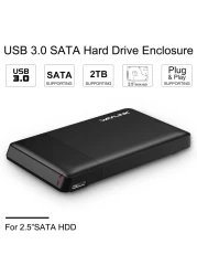External USB 3.0 Hard Drive Case, Wavlink Hard Drive Enclosure, Support SATA I/Ii/Iii/HDD/SSD Hard Disk Case, Hard Drive Reader With LED Indicator, Support Uasp &amp; 2TB Drives