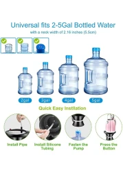 FITTO USB Rechargeable Water Bottle Dispenser Pump &ndash; Portable Automatic Electric Drinking Pump for 1-5 Gallon Jugs, Ideal for Home, Office, Kitchen, Indoor &amp; Outdoor Use, Camping, and Picnics