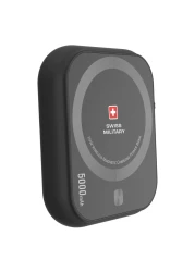 Swiss Military Portable Wireless Magnetic Charging Power Bank Black 5000mAh 20W