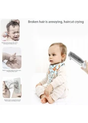 ماكينة قص شعر الأطفال مع مكنسة كهربائية - ماكينة قص شعر فائقة الهدوء ومقاومة للماء للأطفال، آمنة ولطيفة، لا تسبب الفوضى، ماكينة قص شعر كهربائية قابلة لإعادة الشحن
