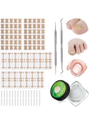 Lanties 152 Pieces Ingrown Toenail Corrector Treatment Tool Sets Include Curved Toenail Brace Nail Toenail Corrector Sticker Ingrown Toenail Corrector Strips Toenail File and Lifter