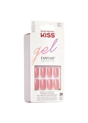 كيس جل فانتازي كالر أظافر إصطناعية مع أشرطة لاصقة - وردي 24 قطعة