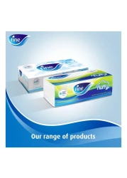 فاين مناديل الوجه الناعمة الكلاسيكية المعقمة بطبقتين - أبيض - 150 ورقة حزمة من 5