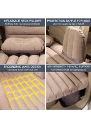 Generic-Portable Car Mattress Foldable Cushion Air Bed Inflatable Mattress Car Bed with Air-Pump Camping Travel Mattress