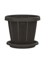Cosmoplast Cedargrain Flowerpot With Tray IFFPXX145DW Dark Brown 16inch