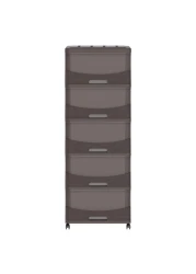 كوزموبلاست سيدارغرين خزانة تخزين من 5 طبقات مع أدراج وعجلات مقاس 50 × 40 × 114 سم - بني داكن
