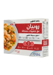Asmak Ready-to-Cook Shrimp with Mixed Vegetables 250g