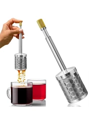 FinalPress Original Coffee Tea Maker Portable Stainless Steel Micro French Press Patented 3in1 Technology for Hot Iced Cold Brew Perfect for Home Camping Travel UPGRADED V2