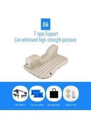 Generic-Car Travel Inflatable Mattress Air Bed Cushion Portable Camping Universal for SUV Extend Air Couch with Two Air Pillows