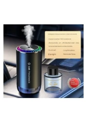 Smart Car Diffuser - 50ml Mini Aromatherapy Essential Oil Diffuser with LED Starry Ambient Light, USB Rechargeable, Portable Air Freshener