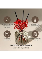 Cocodor Preserved Real Flower Reed Diffuser / Lovely Peony / 6.7oz(200ml) / 1 Pack / Reed Diffuser Set, Oil Diffuser &amp; Reed Diffuser Sticks