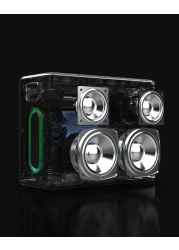 سماعة بورودو Soundtec Quantum 2.2 قناة، 80 واط صوت قوي، 12 ساعة وقت تشغيل، Bluetooth 5.0، وظيفة بنك الطاقة، مقاومة للماء IPX5، معادل متعدد النطاقات، بطارية 12000mAh - أسود
