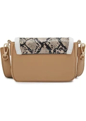 ELLIS SNAKESKIN PRINT FAWN FAUX LEATHER SMALL SLING
