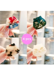 Cute Cat Hair Clips for Women Mini Hair Clips and Claw Girl Side Clips 4pcs