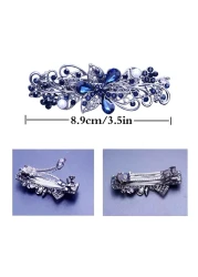 4 PCS Hair Barrettes for Women Ladies Flower Crystal Rhinestones Barrettes Pearl Spring Hair Clip Accessories Women Fashion Ponytail Holders Barrettes for Daily Wear Mothers Day present