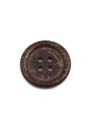 KARMELLING 50PC Coconut Shell Sewing Buttons Scrapbooking 4 Holes Round Dark Coffee 20mm 68 Dia