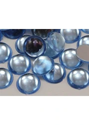 9mm Blue Sapphire Lite H118 Flat Back Acrylic Round Cabochon Pro Grade 75 Pieces