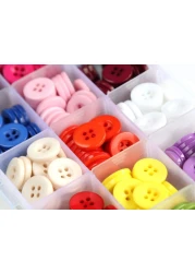 GANSSIA 58 Inch 15mm Mix 15 Colors Buttons for Sewing 4 Holes Resin Button for Crafts Scrapbooking Pack of 300 PCS with Box Each Color 20 PCS