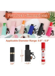 Desing Wish 6 PCS Chapstick Holder Keychain Elastic Sleeve Chapstick Keychain Holder for Lip Balms/Lip Gloss/Lipsticks, Lip Balm Holder Sleeves (Green/Pink/Beige/Black/Red/Blue)