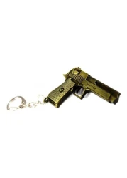 Generic Dessert Eagle Hand Gun Keychain Gold/Silver