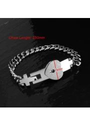 Aiwanto Couple Bracelet and Necklace Key Lock Set Lovers Jewelry Valentine's Day Gift for Couples(Silver)