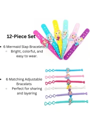مجموعة من 12 قطعة من الأساور القابلة للتعديل ذات الطابع البحري للفتيات - مثالية للحفلات والمرح اليومي