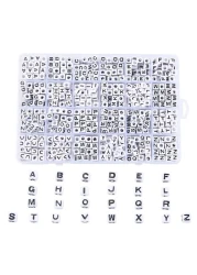 Cheriswelry 768pcsbox 7mm White Acrylic Cube AZ Letter Alphabet Beads Sorted Square Plastic Letter Pony Beads for DIY Bracelet Necklace Jewelry Making Supplies