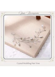 JAKAWIN Bride Crystal Wedding Hair Vine Rhinestone Hair Piece Bridal Headpiece Silver Hair Accessories for Women and Girls HV121