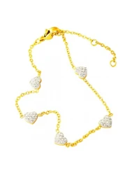 Aiwanto Beautiful Heart Anklet Bracelet for Women's Ankle Chain Gold Gift for Wife Girlfriend Jewelry