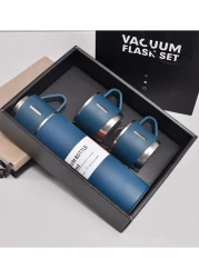 Thermos Bottle Set - Double-Layer Stainless Steel Vacuum Flask, Insulated Travel Water Bottle with Business Tea Cup, Keeps Drinks Hot or Cold
