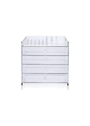 Five-Layer Transparent Acrylic Jewelry Box Design Bottom Layer Increase Fits Most Conceal Acrylic Makeup Organizer and Cosmetic Make Up Organizer Countertop Storage Box Brush Holder