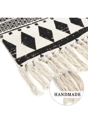 Ethnic Style Handwoven Tassel Carpet For Living Room Bedroom (Size 60×90CM)