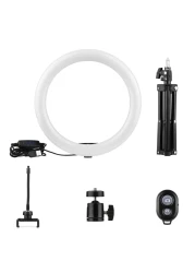 مجموعة بث الفيديو من أندور مع مصباح ال إي دي 10 بوصة لرأس الكاميرا عن بعد مع حامل للجوال