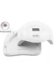 Global Fashion 2-in-1 UV/LED Nail Dryer Lamp - 54W, Professional Gel Nail Dryer for Manicure &amp; Pedicure, Smart Sensor, 4 Timer Settings, Painless Curing, Spacious Design - SUN X (White)