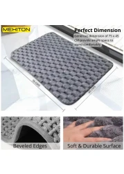 MEKITON - Premium Bathroom and Door Mat - Super Absorbent, Non-Slip, Quick Drying, Soft Plush Surface, Ideal for Entryways, Kitchens, and Bathrooms - 75 x 45 cms (Gray)