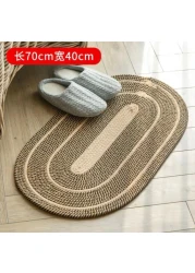 Hand Woven Jute Tassel Round Living Room Carpet With Anti Slip Bottom (Size 80CM)