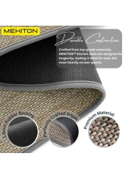 MEKITON - Set of 2 PCs Premium Anti-Fatigue, Non-Skid Natural Rubber Kitchen Floor Mats, Washable Runner Rugs for Kitchen Floor Front of Sink, Laundry Room 45X120CM + 45X75CM (Grey)