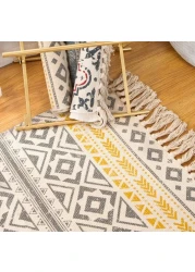 Mei Homecenter Ethnic Style Handwoven Tassel Carpet For Living Room Bedroom, Multicolor (Size 60&times;90CM)