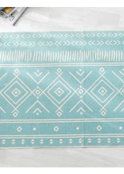 Mei Homecenter Ethnic Style Handwoven Tassel Carpet For Living Room Bedroom, Light Blue (Size 60&times;90CM)