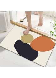 Diatom Mud Anti Slip Bathroom Mat With Printed Design Stylish &amp; Super Absorbent With Soft Material (50X80)