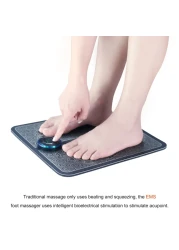 Generic-EMS Foot Massager Mat Electric Leg Foot Muscle Stimulator Massager Pressure Relief Pain Relief Foot Relaxing Blood Circulation Foot Massager Pad
