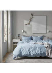 Duvet Cover And Pillowcase Blue-Grey 150X200/50X80 Cm