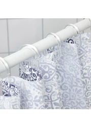 Shower Curtain White/Blue 180X200cm